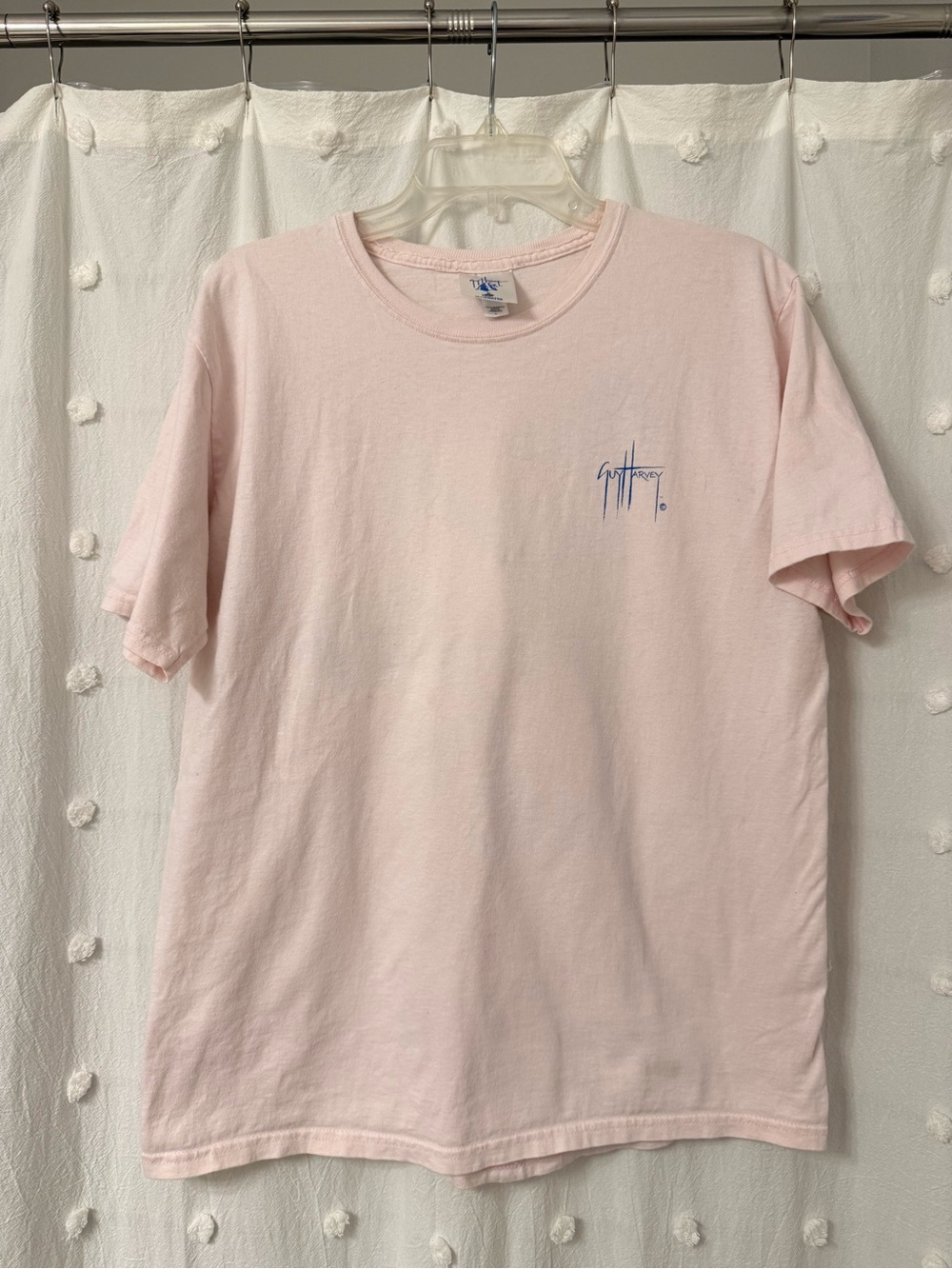 Guy Harvey Pale Pink Short-Sleeve Tee with Small Blue Logo